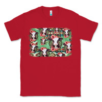 Red baby cow floral aztec background Classic Tee - Jasminsmagicworld