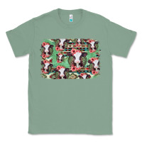 Sage baby cow floral aztec background Classic Tee - Jasminsmagicworld