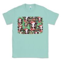 Seafoam baby cow floral aztec background Classic Tee - Jasminsmagicworld