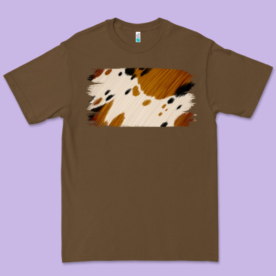 Cowhide Black And Light Brown Brushstroke Premium Tee Designed By Jasminsmagicworld