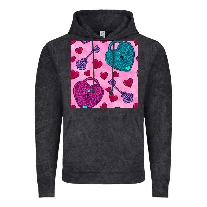 Valentines Day Lock And Key Seamless Pattern Vintage Hoodie by BundleAndBundleShop | Teevron