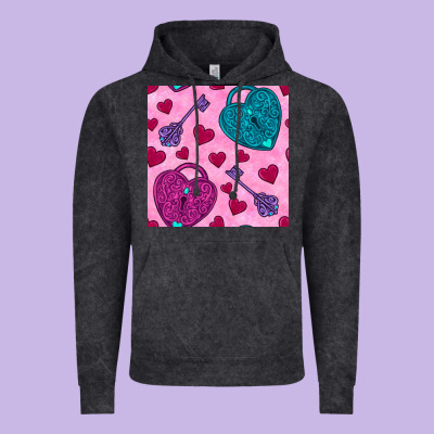 Valentines Day Lock And Key Seamless Pattern Vintage Hoodie Designed By Bundleandbundleshop