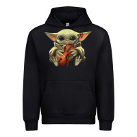 Black baby yoda hug violin [tb] Urban Hoodie - linhVisuals