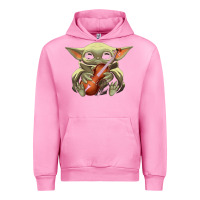 Fuchsia Pink baby yoda hug violin [tb] Urban Hoodie - linhVisuals