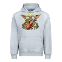 Heather Grey baby yoda hug violin [tb] Urban Hoodie - linhVisuals