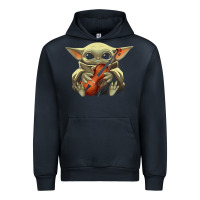 Navy baby yoda hug violin [tb] Urban Hoodie - linhVisuals