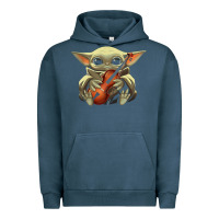 Pigment Midnight Navy baby yoda hug violin [tb] Urban Hoodie - linhVisuals