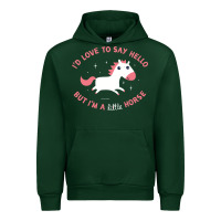Forest Green i'm a little horse Urban Hoodie - linhVisuals