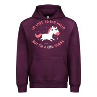 Mauve Wine i'm a little horse Urban Hoodie - linhVisuals