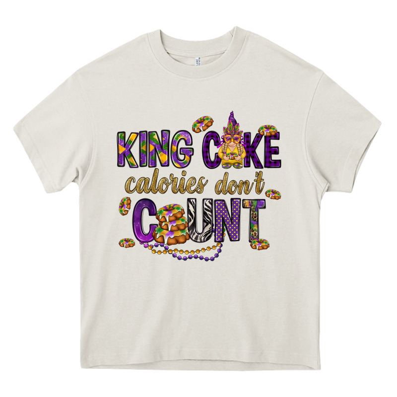 King Cake Calories Don't Count Heavy Core Tee by HowdyJamesFarm | Teevron
