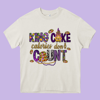 King Cake Calories Don't Count Heavy Core Tee Designed By Howdyjamesfarm