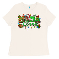 Bone Mama claus christmas lights and gifts mother's day Ladies Tee - HowdyJamesFarm