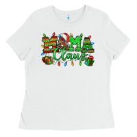 White Mama claus christmas lights and gifts mother's day Ladies Tee - HowdyJamesFarm
