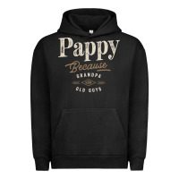 Pigment Black Mens Pappy Because Grandpa Is For Old Guys Funny Urban Hoodie - linhVisuals