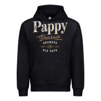 Black Mens Pappy Because Grandpa Is For Old Guys Funny Urban Hoodie - linhVisuals
