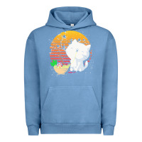 Pigment Pebble Blue cat t  shirt ramen noodles kawaii cat t  shirt Urban Hoodie - linhVisuals