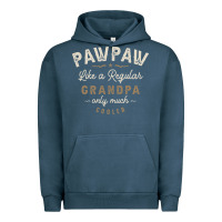 Pigment Midnight Navy Mens Pawpaw Like a Regular Grandpa Funny Fathers Day Urban Hoodie - linhVisuals