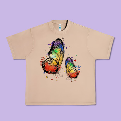 Rainbow Butterfly Pride Urban Heavy Tee Designed By Fadigitalartstudio