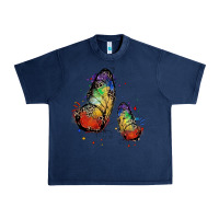 Navy rainbow butterfly pride Urban Heavy Tee - FaDigitalArtStudio