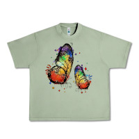 Oil Green rainbow butterfly pride Urban Heavy Tee - FaDigitalArtStudio