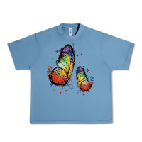 Pebble Blue rainbow butterfly pride Urban Heavy Tee - FaDigitalArtStudio