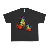 Pigment Black rainbow butterfly pride Urban Heavy Tee - FaDigitalArtStudio