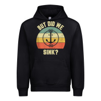 Black mens funny boating shirt but did we sink rope anchor boat captain tank Urban Hoodie - linhVisuals
