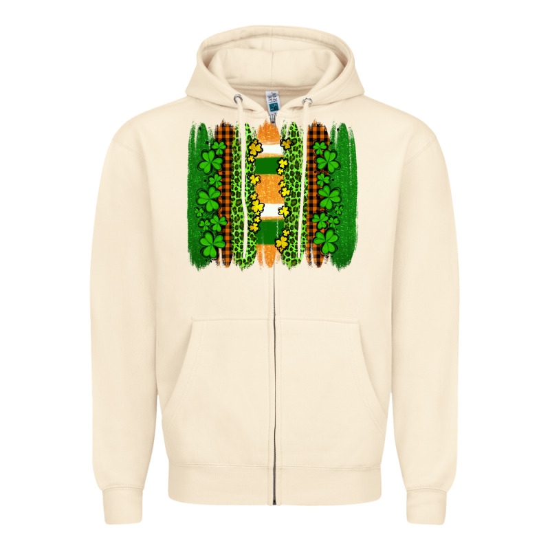 St Patricks  Brushstrokes Zipper Hoodie by AdoDesignShop | Teevron