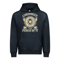 Navy cherokee native american and proud of t shirt Urban Hoodie - linhVisuals