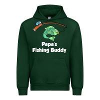 Forest Green kids papa's fishing buddy grandson or granddaughter fish t shirt Urban Hoodie - linhVisuals