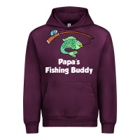 Mauve Wine kids papa's fishing buddy grandson or granddaughter fish t shirt Urban Hoodie - linhVisuals