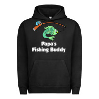 Pigment Black kids papa's fishing buddy grandson or granddaughter fish t shirt Urban Hoodie - linhVisuals