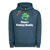Pigment Midnight Navy kids papa's fishing buddy grandson or granddaughter fish t shirt Urban Hoodie - linhVisuals