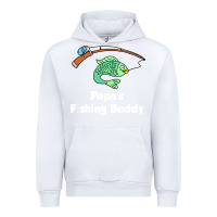 White kids papa's fishing buddy grandson or granddaughter fish t shirt Urban Hoodie - linhVisuals