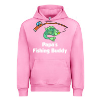 Fuchsia Pink kids papa's fishing buddy grandson or granddaughter fish t shirt Urban Hoodie - linhVisuals