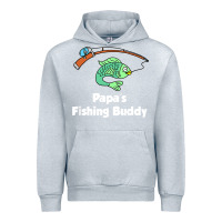 Heather Grey kids papa's fishing buddy grandson or granddaughter fish t shirt Urban Hoodie - linhVisuals