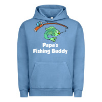 Pigment Pebble Blue kids papa's fishing buddy grandson or granddaughter fish t shirt Urban Hoodie - linhVisuals