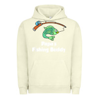 Pigment Pistachio kids papa's fishing buddy grandson or granddaughter fish t shirt Urban Hoodie - linhVisuals