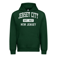 Forest Green jersey city new jersey nj vintage established sports design pullover h Urban Hoodie - linhVisuals