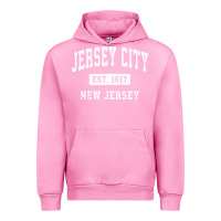 Fuchsia Pink jersey city new jersey nj vintage established sports design pullover h Urban Hoodie - linhVisuals