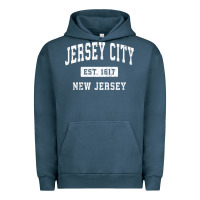 Pigment Midnight Navy jersey city new jersey nj vintage established sports design pullover h Urban Hoodie - linhVisuals
