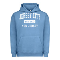 Pigment Pebble Blue jersey city new jersey nj vintage established sports design pullover h Urban Hoodie - linhVisuals