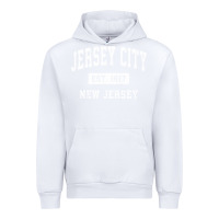 White jersey city new jersey nj vintage established sports design pullover h Urban Hoodie - linhVisuals