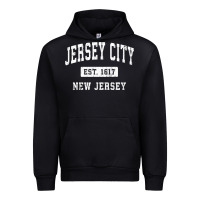 Black jersey city new jersey nj vintage established sports design pullover h Urban Hoodie - linhVisuals