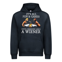 Navy it's all fun and games until someone loses a wiener shirt Urban Hoodie - linhVisuals