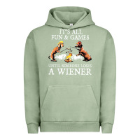 Pigment Oil Green it's all fun and games until someone loses a wiener shirt Urban Hoodie - linhVisuals