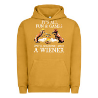 Pigment Peanut Butter it's all fun and games until someone loses a wiener shirt Urban Hoodie - linhVisuals