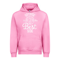 Fuchsia Pink outside is the best side for outdoor campers and hikers t shirt Urban Hoodie - linhVisuals