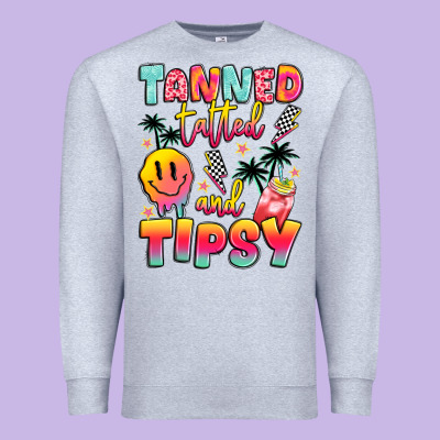Tanned Tattled And Tipsy Premium Sweatshirt Designed By Jahusdesignshop