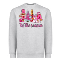 Heather Grey tis the season pink christmas Heavyweight Sweatshirt - AdoDesignShop